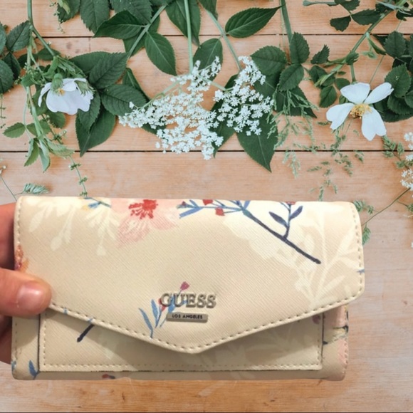 guess floral wallet